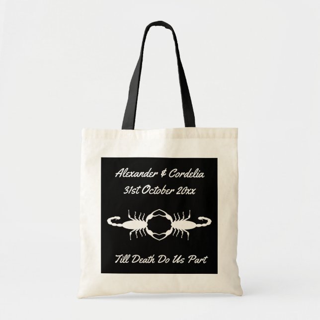 Gothic White Wedding Scorpions Custom Tragetasche (Vorne)