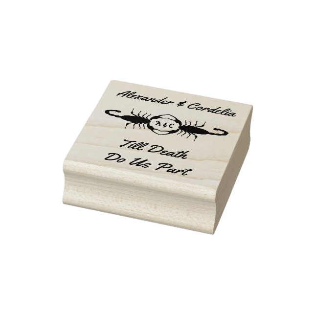 Gothic White Wedding Skorpions Custom Mit Monogram Gummistempel (Stempel)
