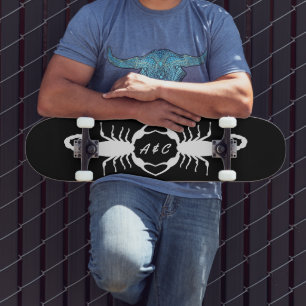 Gothic White Wedding Skorpions Custom Mit Monogram Skateboard
