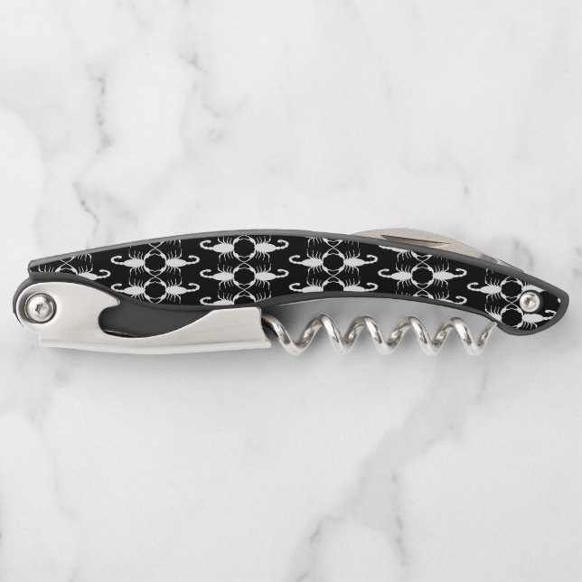 Gothic White Wedding Skorpions Gemustert Kellnermesser (Vorderseite)
