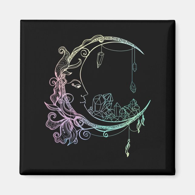 Gothic Wicca Crescent Pastel Goth Moon Magnet (Vorne)