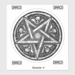 Gothic Wicca Pentagram Skulls Vinyl Cutout Sticker