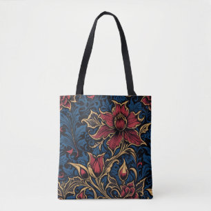 Gothic-Wildflower-Garten-Schwarze-Tragetasche