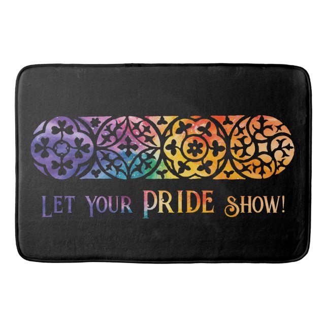 Gothic Window Rainbow Pride Badematte (Vorderseite)