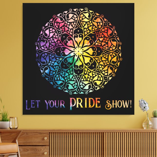 Gothic Window Rainbow Pride Leinwanddruck (Insitu (Wohnzimmer))