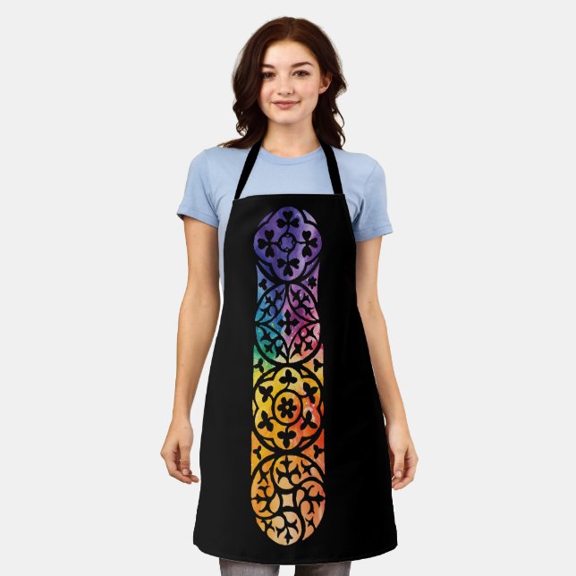Gothic Window Rainbow Pride Schürze (Getragen)