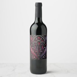 Gothic Wine Bottle Label Weinetikett