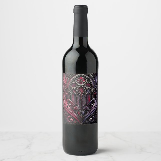Gothic Wine Bottle Label Weinetikett (Vorderseite)