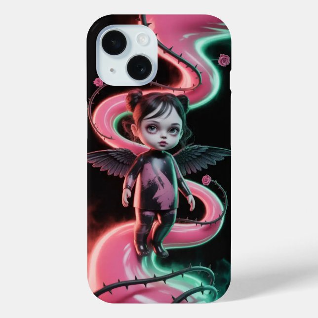 Gothic Wing Girl Rose Halloween iPhone / iPad Case (Rückseite)