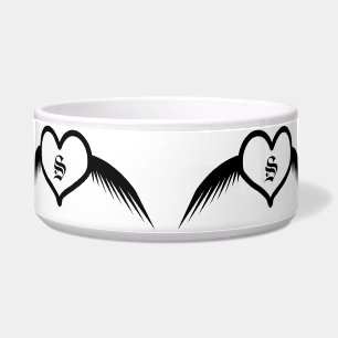 Gothic Winged Heart Custom Mit Monogramm Napf