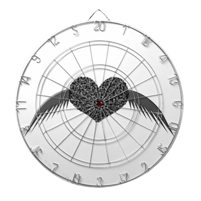 Gothic Winged Liebe Heart Dart Board Dartscheibe (vorne)