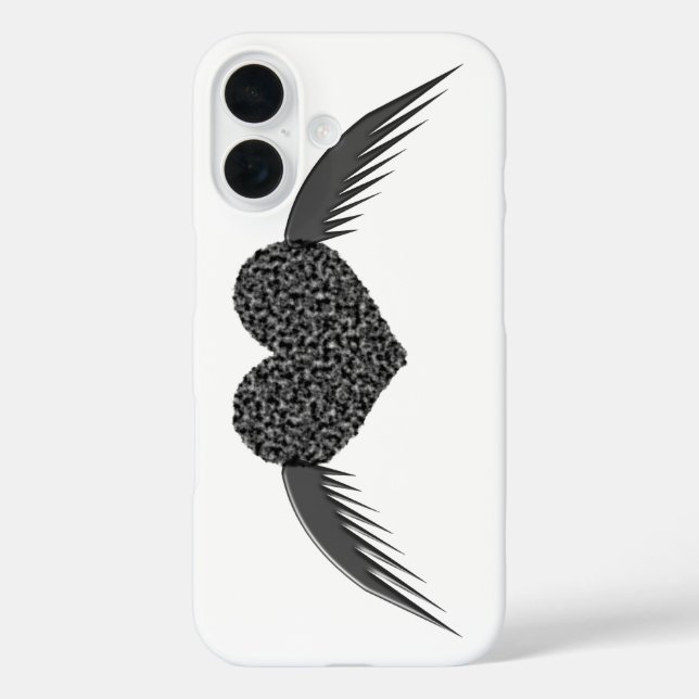 Gothic Winged Liebe Herz Case-Mate iPhone Hülle (Rückseite)