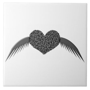 Gothic Winged Liebe Herz Tile Fliese