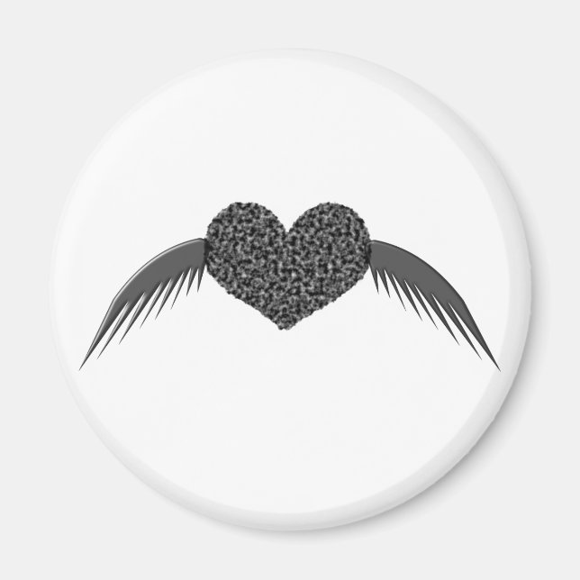 Gothic Winged Liebe Herzmagnet Magnet (Vorne)