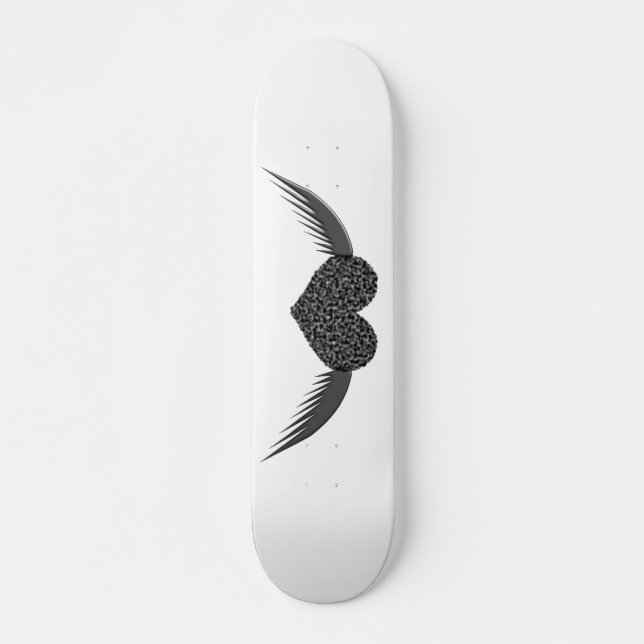 Gothic Winged Liebe Herzskateboard Skateboard (Vorne)