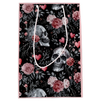 Gothic Witchcraft Skulls mit Rose Mittlere Geschenktüte