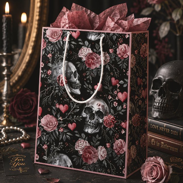 Gothic Witchcraft Skulls mit Rose Mittlere Geschenktüte (Von Creator hochgeladen)