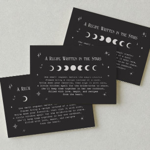 Gothic Witchy Brautparty Rezept Anfrage Begleitkarte