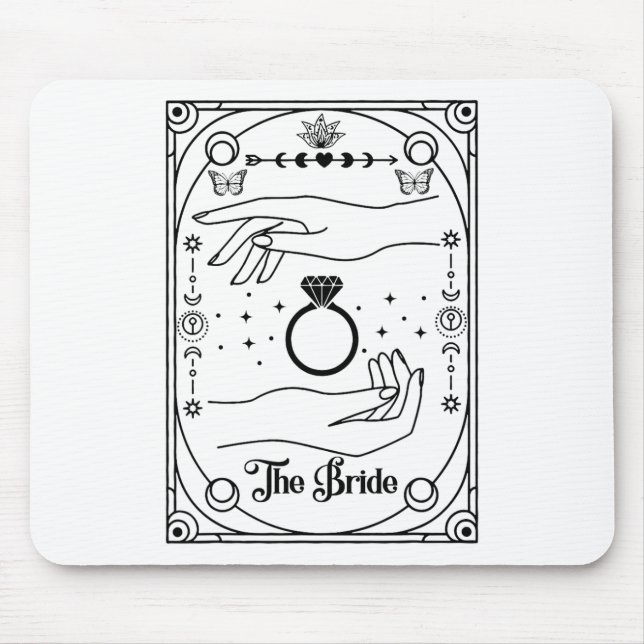 Gothic Witchy Bride Coven Tarot Halloween Bachelor Mousepad (Vorne)