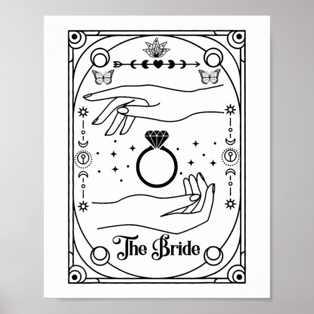 Gothic Witchy Bride Coven Tarot Halloween Bachelor Poster (Vorne)