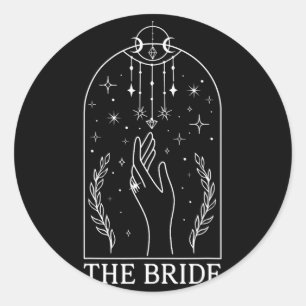 Gothic Witchy Bride Coven Tarot Matching Bachelore Runder Aufkleber