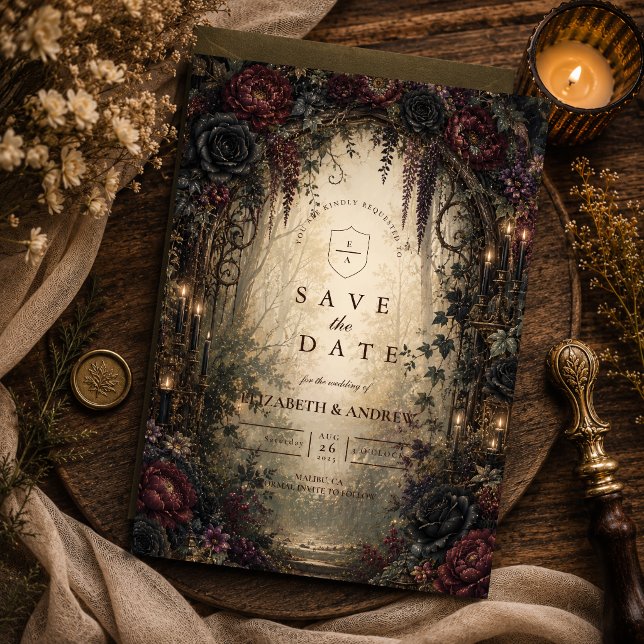 Gothic Woodland Hochzeit Save The Date (Von Creator hochgeladen)