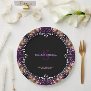 Gothica Dark Magic Monogram Special Event Hochzeit Pappteller