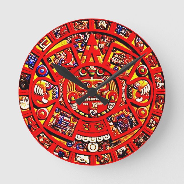 Gothicchicz Mayan Calendar Wall Clock Runde Wanduhr (Vorderseite)