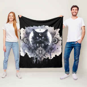 Gothik-Katze Fleecedecke
