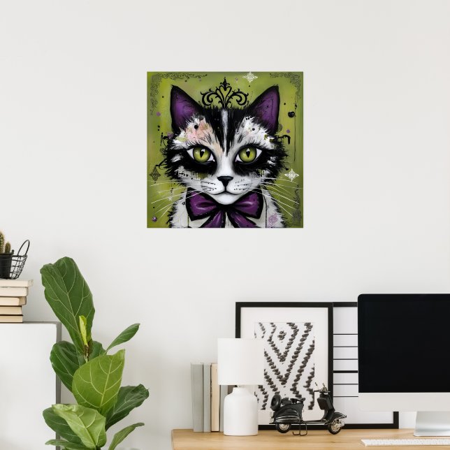 Gothik-Katze Poster (Heimbüro)