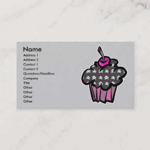Gothik-Schädel-Totenkopf-Cupcake, Name, Adresse 1, Visitenkarte