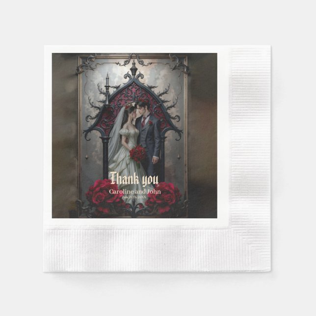 Gothische ewige Liebe  Serviette (Vorderseite)