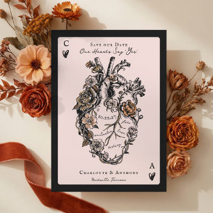 Gothische Halloween-Blumen Vintage Anatomisches He Save The Date