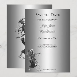 Gothische Halloween-Hochzeit Save-the-Date-Einladu Ankündigung