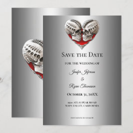 Gothische Halloween-Hochzeit Save the Date Einladu Ankündigung
