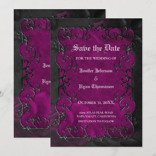 Gothische Halloween-Hochzeit Save-the-Date-Einladu Ankündigung