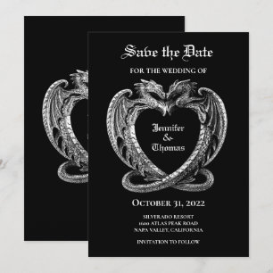 Gothische Halloween-Hochzeit Save-the-Date-Einladu Ankündigung