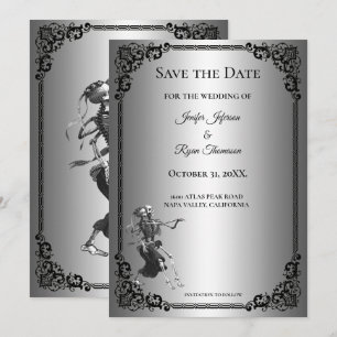 Gothische Halloween-Hochzeit Save-the-Date-Einladu Ankündigung