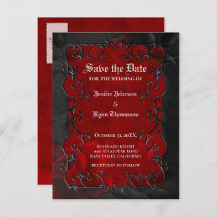 Gothische Hochzeit speichern Sie das Datum Postkar Ankündigungspostkarte