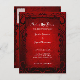 Gothische Hochzeit speichern Sie das Datum Postkar Ankündigungspostkarte