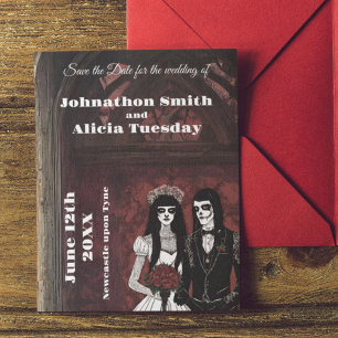 Gothische Hochzeits-Papeterie Gothic Dark Moody Save The Date