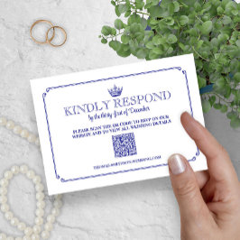 Gothische Königskrone Mittelalter & Fantasy QR Cod RSVP Karte