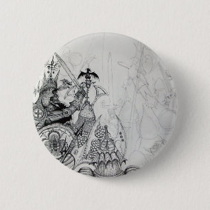 GOTHISCHE KRIEGER, Barbarische Ritter, Fantasie Button