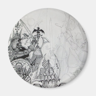 GOTHISCHE KRIEGER, Barbarische Ritter, Fantasie Magnet