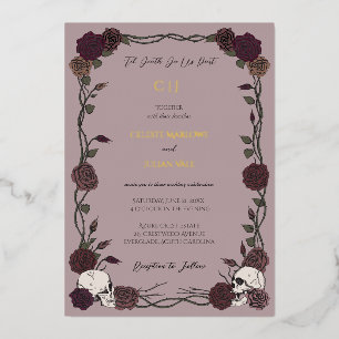 Gothische Rosen Hell-Mauve Bis Dass Der Tod Uns Sc Folieneinladung