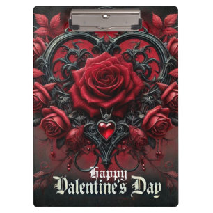Gothische rote Rosen Valentinstag Klemmbrett