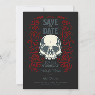 Gothische Schädel Hochzeitsankündigung Save The Date