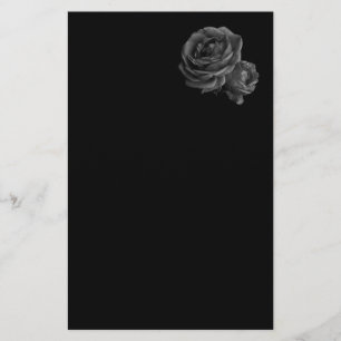 Gothische schwarze Rosen Briefpapier