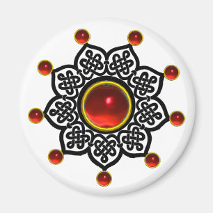 GOTHISCHE SONNE  Roter Rubin-Edelstein Magnet