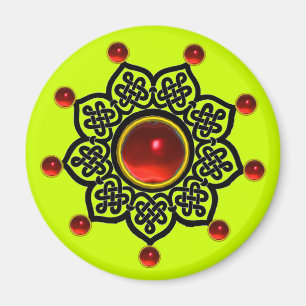 GOTHISCHE SONNE Roter Rubin-Edelstein Magnet